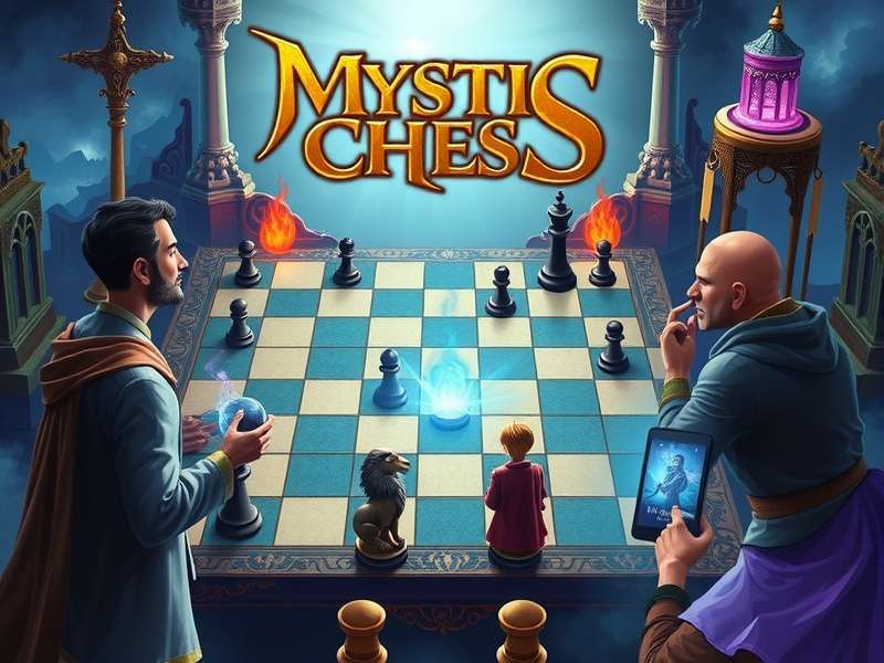 Mystic Chess gameplay showing traditional board with mystical elements